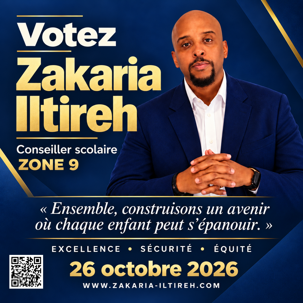 Zakaria Iltireh - CEPEO Zone 9 school board trustee campaign advertisement