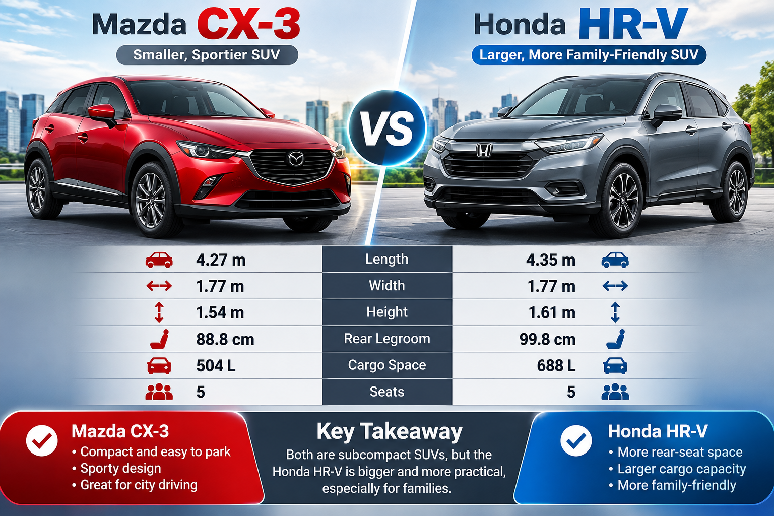 Used Mazda CX-3 or Honda HR-V? What Ottawa Buyers Should Compare