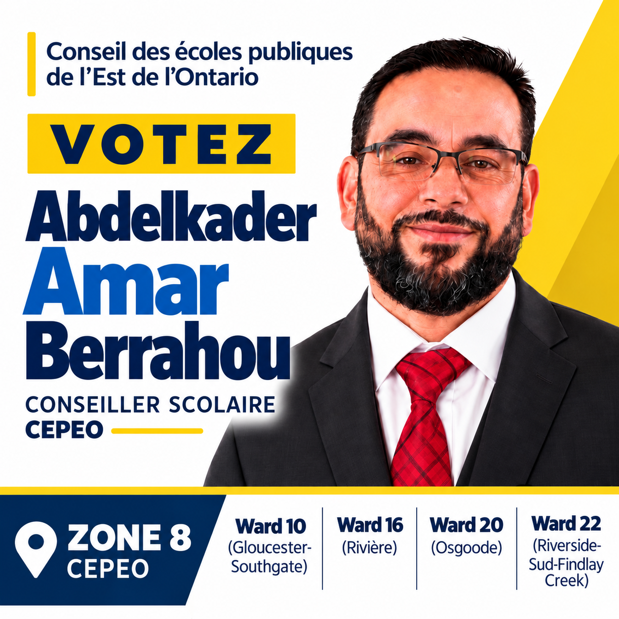 Abdelkader Amar Berrahou — CEPEO Zone 8 campaign advertisement