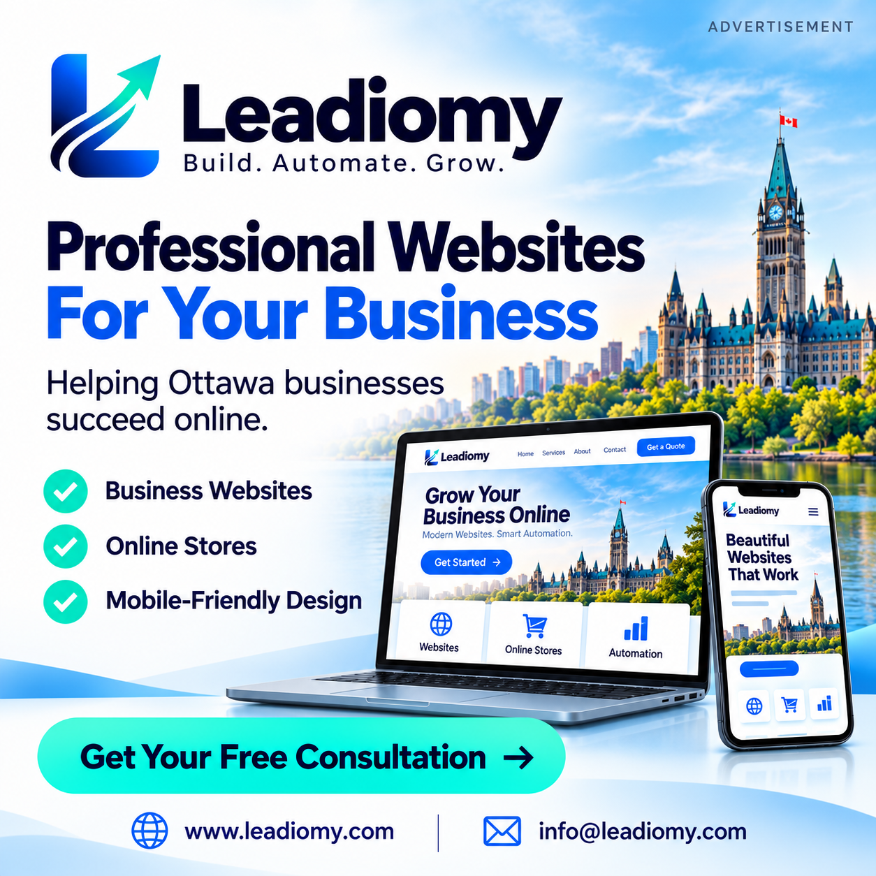Leadiomy — Professional Websites For Your Business. Get Your Free Consultation.